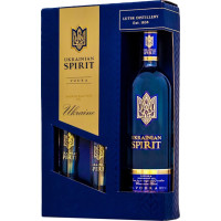 Водка Ukrainian Spirit Украинский дух 0.7 л 40% подарочная коробка с рюмками