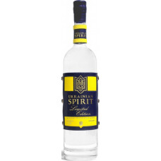 Водка Ukrainian Spirit Reserve 3 л 40% с кожаной этикеткой ручной работы синего оттенка.