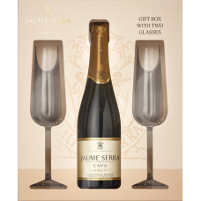 Вино игристое Cava Jaume Serra Brut J.Garcia Carrion белое брют 0.75 л 11% + 2 бокала