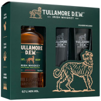 Виски Tullamore Dew Original 0,7 л 40% в подарочной упаковке + 2 стакана